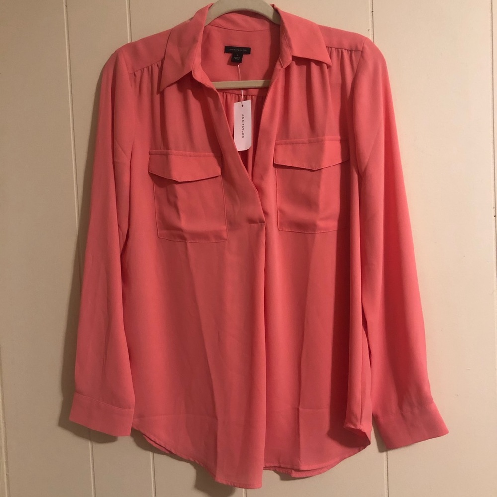 Ann Taylor Salmon Blouse